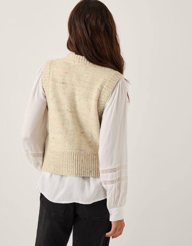 Carly Cable Knit Vest, Grey (LIGHT GREY), large