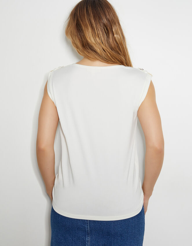 Uma Utility Jersey Tank Top, Ivory (IVORY), large