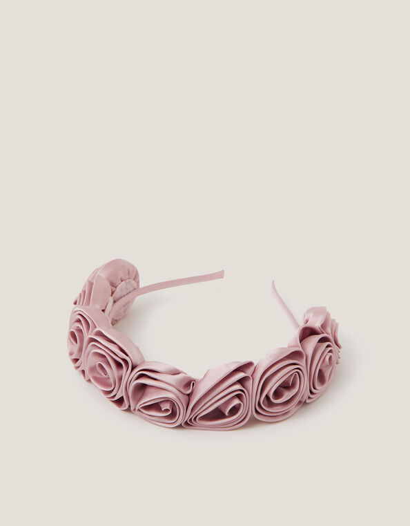 Rosette Satin Headband, , large