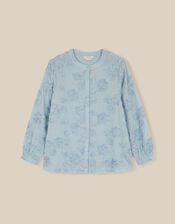Blair Floral Appliqu&eacute; Blouse, Blue (BLUE), large