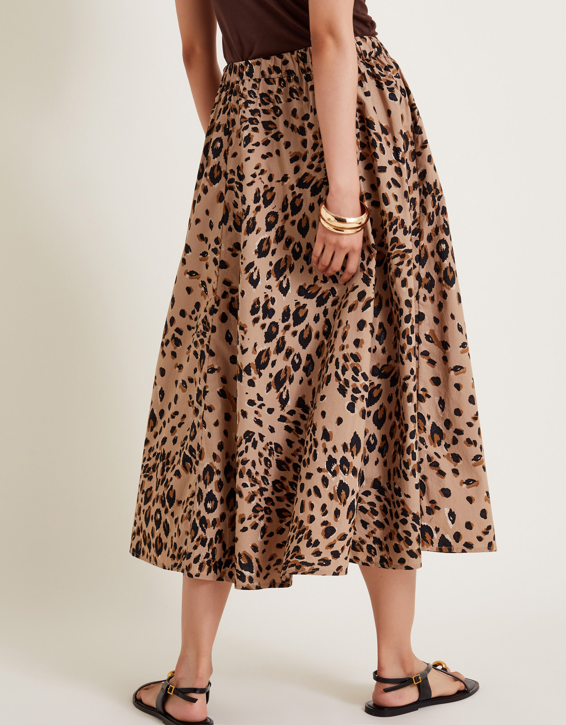 Danae Leopard Print Ruched Skirt