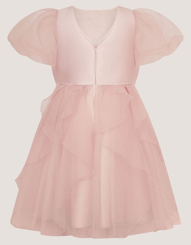 Raphela Puff Sleeve Bow Party Dress, Pink (PINK), large