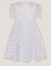 Baby Athena Floral Embroidered Dress, White (WHITE), large