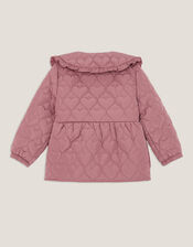 Embroidered Heart Quilted Coat, Pink (PINK), large