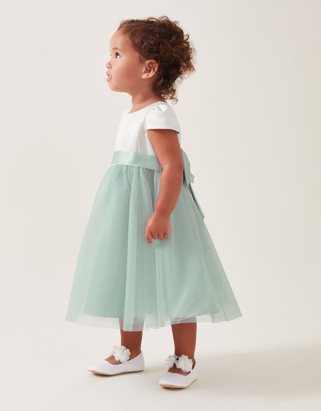 baby green dress Baby Girl Summer Green Bow Puffy Girl Dress Princess Party Dress main image 0