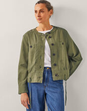 Cally Cropped Bomber Jacket, Green (KHAKI), large