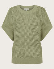 Sia Short Sleeve Jumper, Green (KHAKI), large