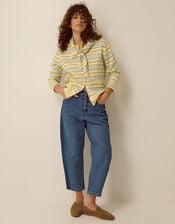 Shola Stripe Cardigan & Scarf, Yellow (BUTTER YELLOW), large