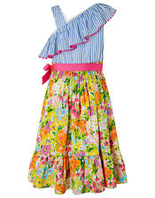 Mabel Stripe and Floral 2-in-1 Dress, Blue (BLUE), large