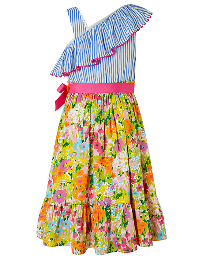 Mabel Stripe and Floral 2-in-1 Dress, Blue (BLUE), large