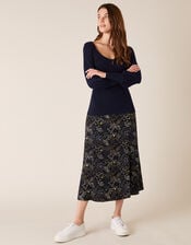 Sweetheart Neck Jumper, Blue (NAVY), large