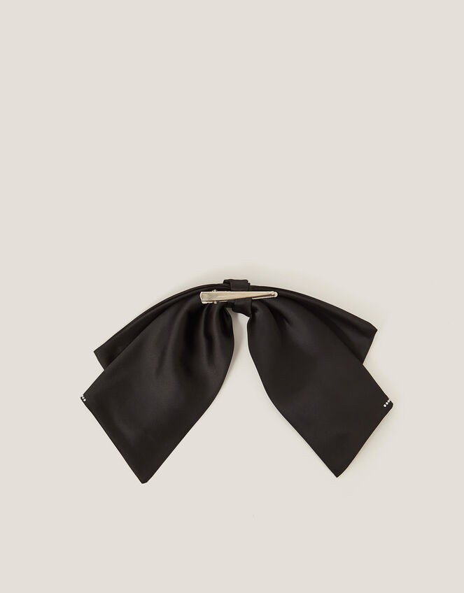Waterfall Bow Hair Clip, Black (BLACK), large