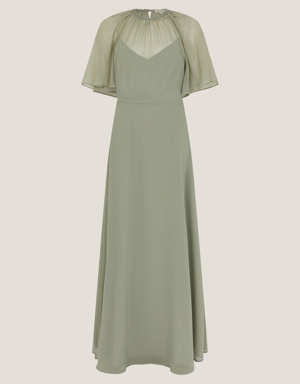 Mona Angel Sleeve Maxi Dress, Green (SAGE), large