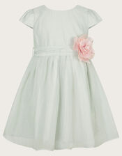 Baby Rossy Corsage Belt Dress, Green (GREEN), large