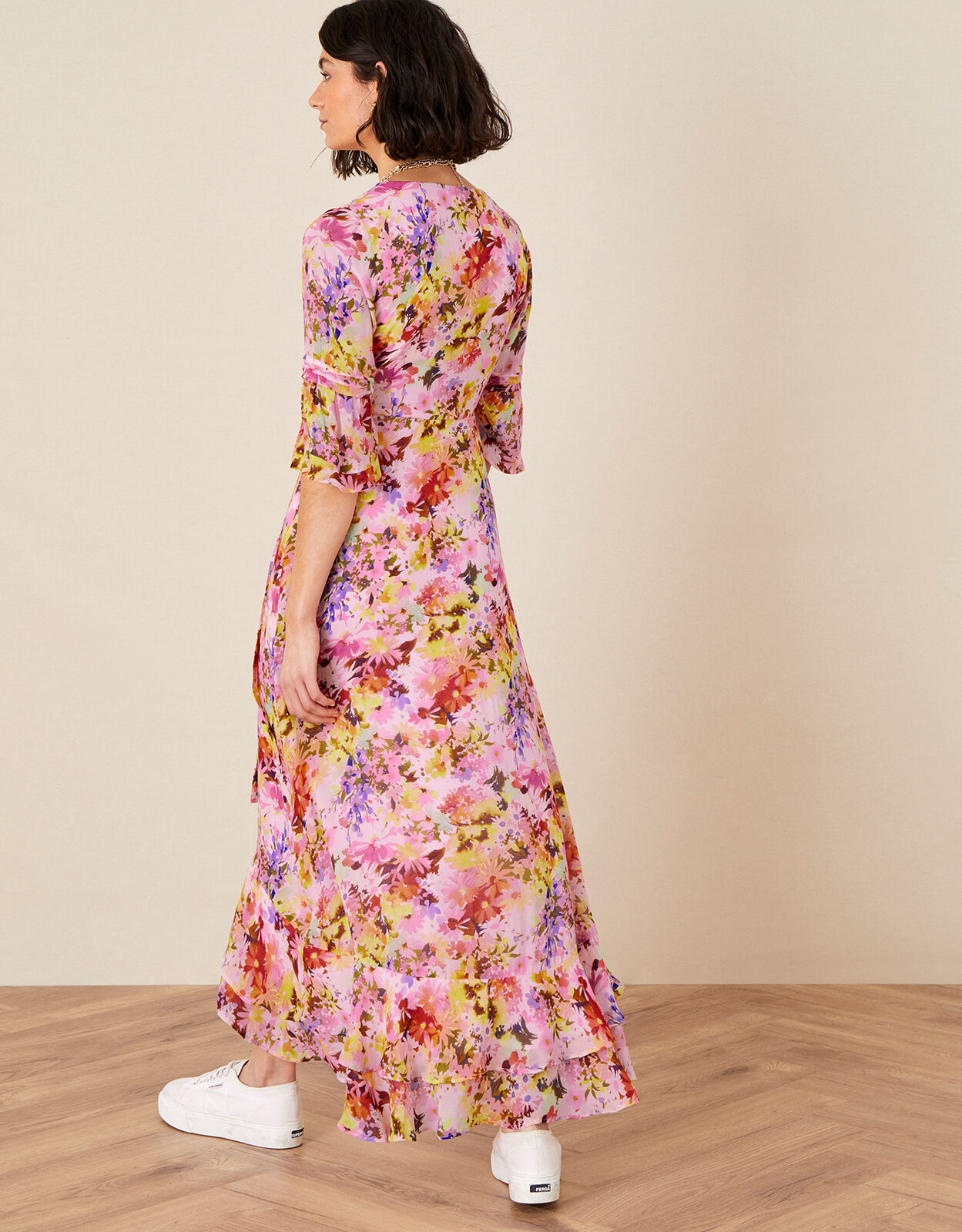 colourful wrap dress
