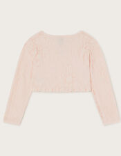 Lace Frill Bow Cardigan, Pink (PINK), large