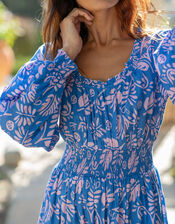 La Galeria Elefante Jodie Flamenco Maxi Dress, Blue (BLUE), large