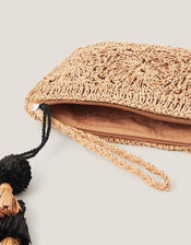 Rory Crochet Zip Pouch, Natural (NATURAL), large