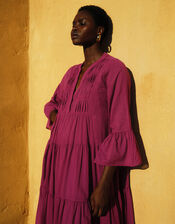 Devotion Twins Ocean Voile Maxi Dress, Pink (MAGENTA), large