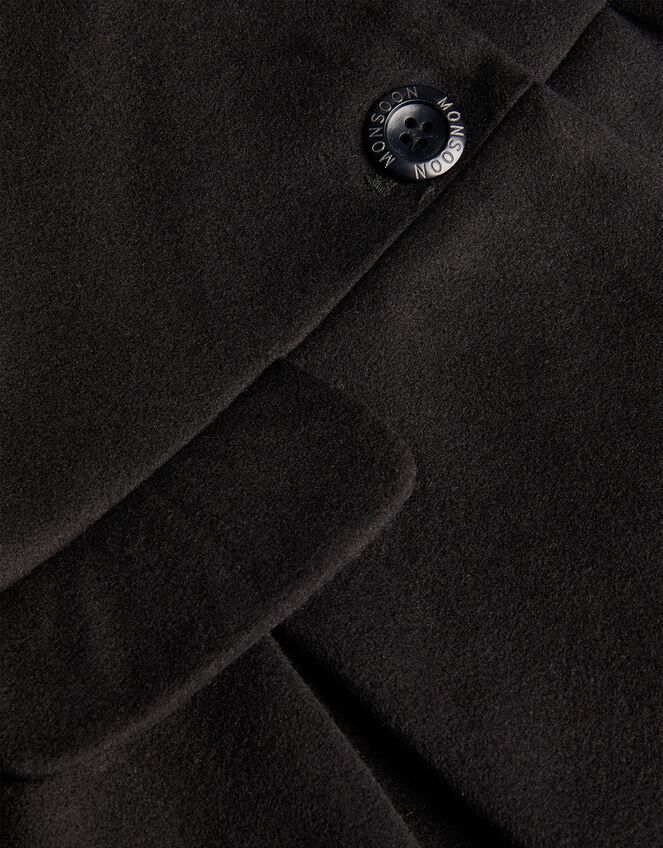 Collar Hooded Coat, Black (BLACK), large