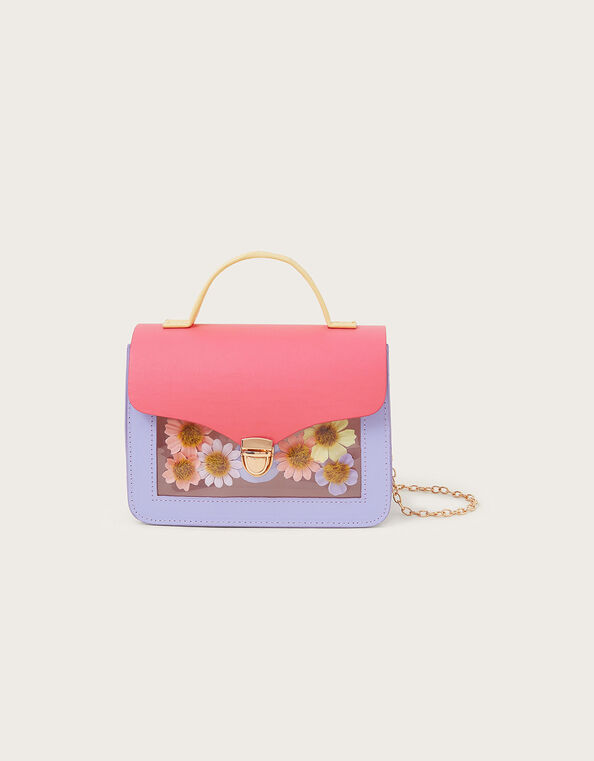 Floral Colour Block Bag, , large