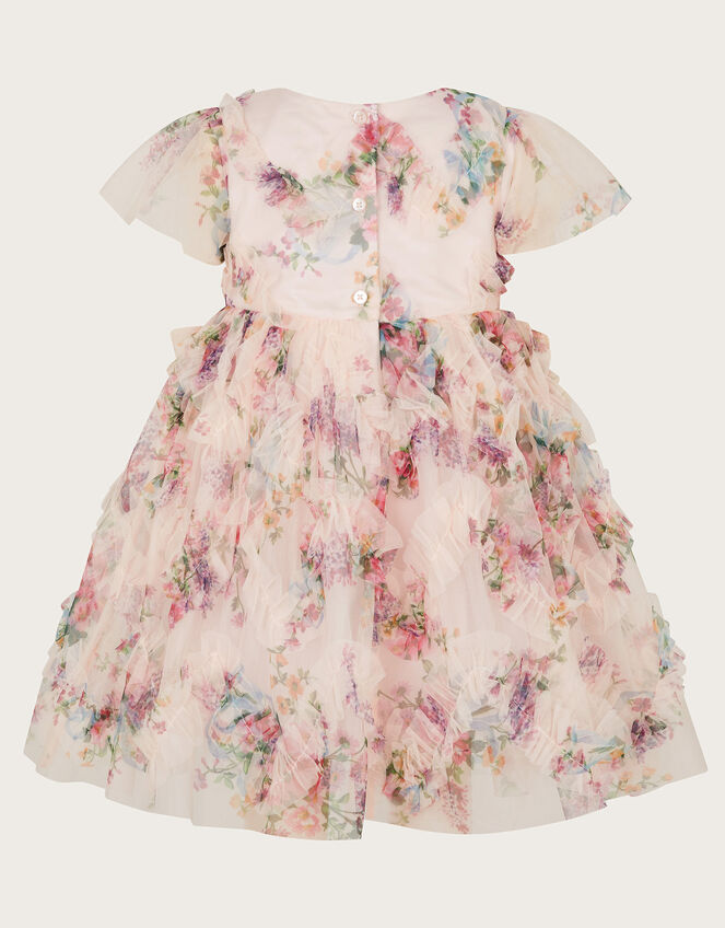 Baby Roma Ruffle Print Dress, Pink (PINK), large