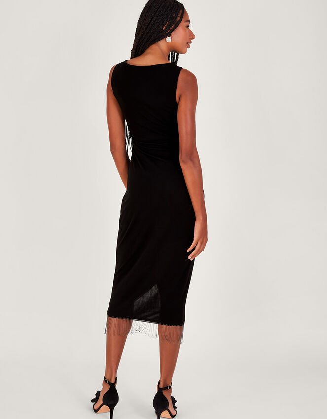 Fawn Fringe Dress, Black (BLACK), large