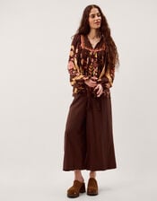 Samara Balloon Sleeve Floral Blouse, Brown (CHOCOLATE), large