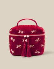 Bow Quilted Velvet Vanity Case, , large