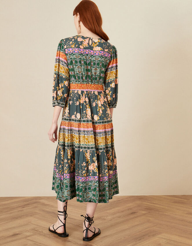 Robyn Floral Border Print Dress Green