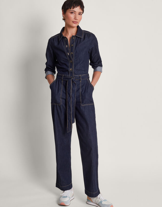 Harper Denim Jumpsuit , Blue (DENIM BLUE), large