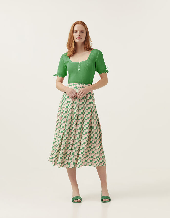 Mirla Beane Organic Cotton Ribbed Top, Green (GREEN), large