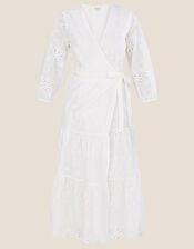 Bryony Broderie Midi Dress in Sustainable Cotton, Ivory (IVORY), large
