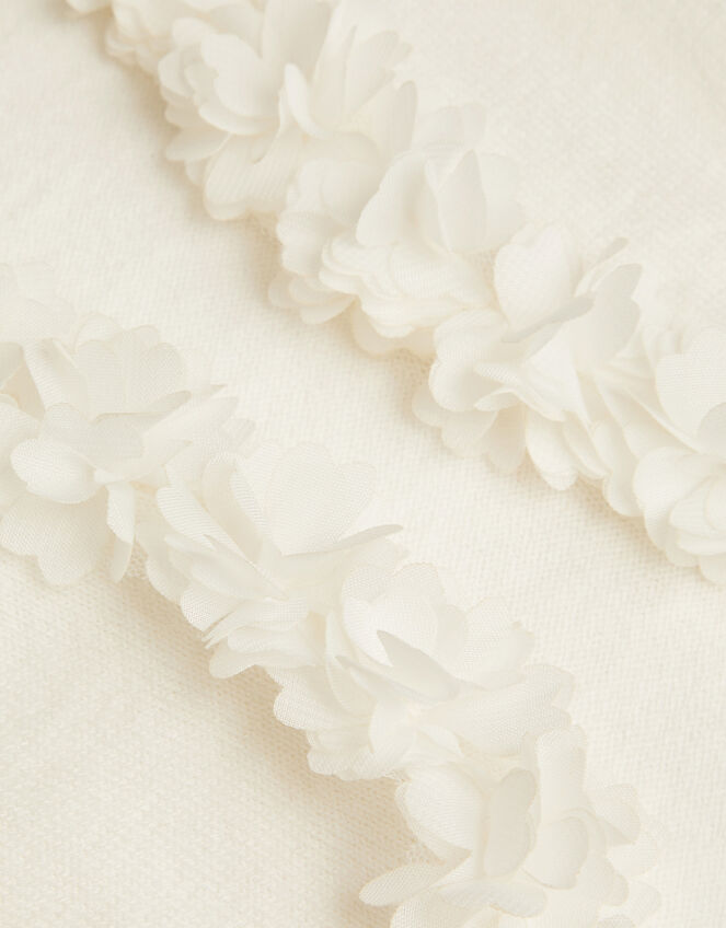 Flora Corsage Trim Cardigan, Ivory (IVORY), large