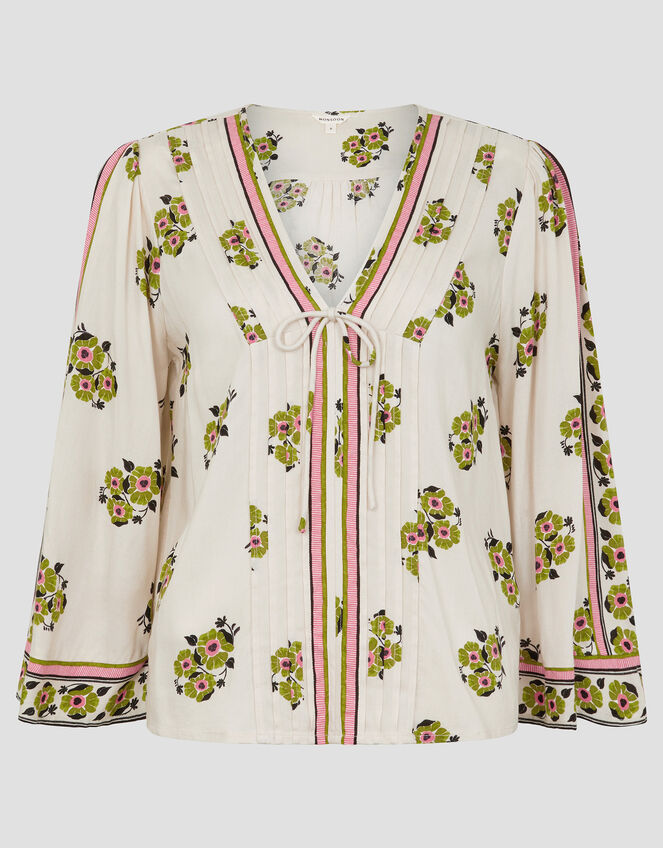 Louisa V-Neck Floral Print Blouse, Ivory (IVORY), large