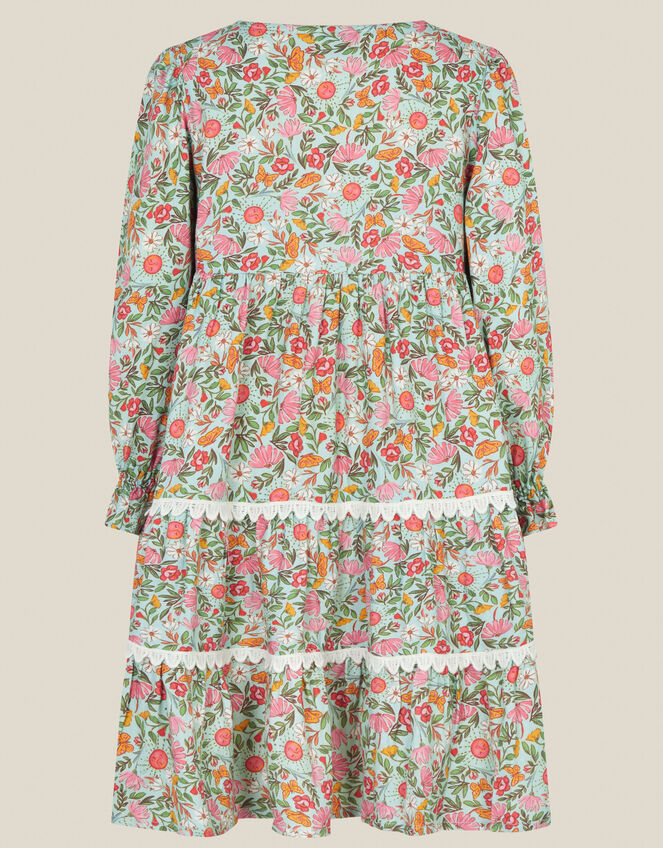 Solstice Print Tiered Dress, Green (GREEN), large