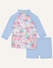 Flamingo Print Sunsafe Swim Set in Recycled Polyester, Pink (PINK), large