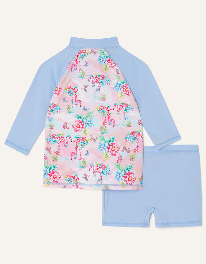 Flamingo Print Sunsafe Swim Set in Recycled Polyester, Pink (PINK), large