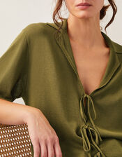 Tia Tie Knitted Cardigan, Green (GREEN), large