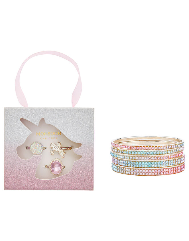 Unicorn Sparkle Ring and Bangle Set, , large