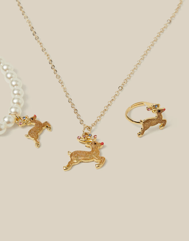 Reindeer Jewellery Gift Box Set, , large