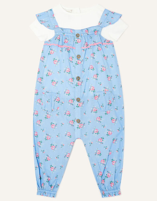Baby Floral Romper Set, Blue (BLUE), large