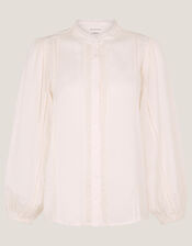 Sara Lace Trim Blouse, Ivory (IVORY), large