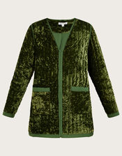 Velvet Quilted Jacket, Green (GREEN), large