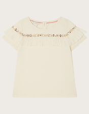 Jewel Yoke T-Shirt, Ivory (IVORY), large