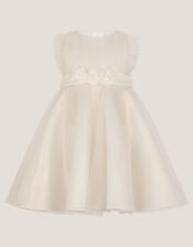 Baby Principesa Appliqu&eacute; Rose Sparkle Dress, Gold (GOLD), large