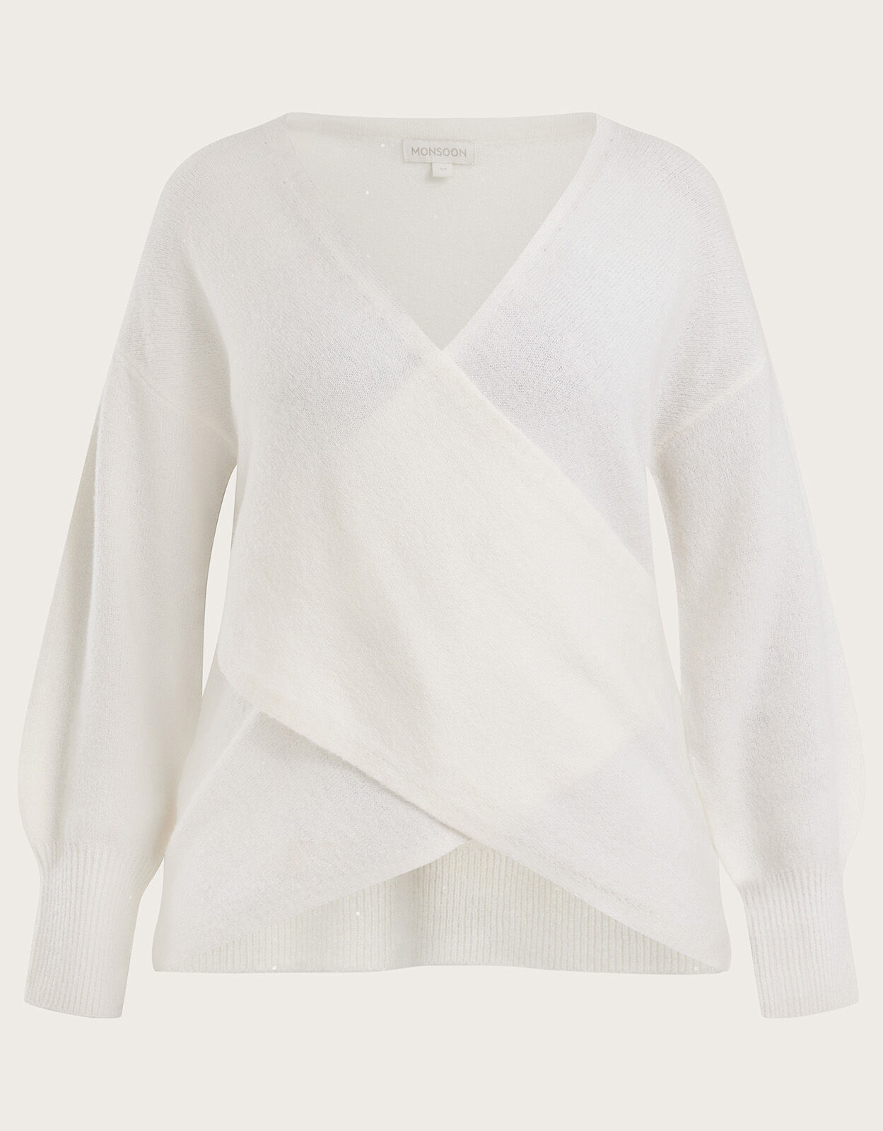 Sequin Ballet Wrap Jumper Ivory