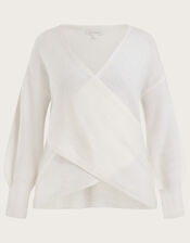 Sequin Ballet Wrap Jumper, Ivory (IVORY), large