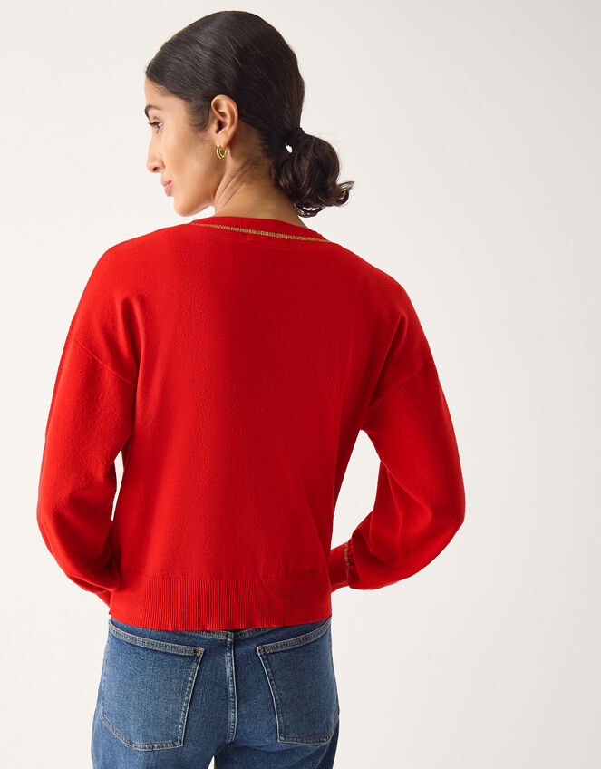 Nolan Knit Bomber Jacket Red