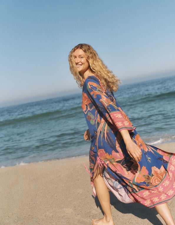 beach kaftan dresses uk Black Beach Dress Blouson Drop Waisted – Lindsey Brown